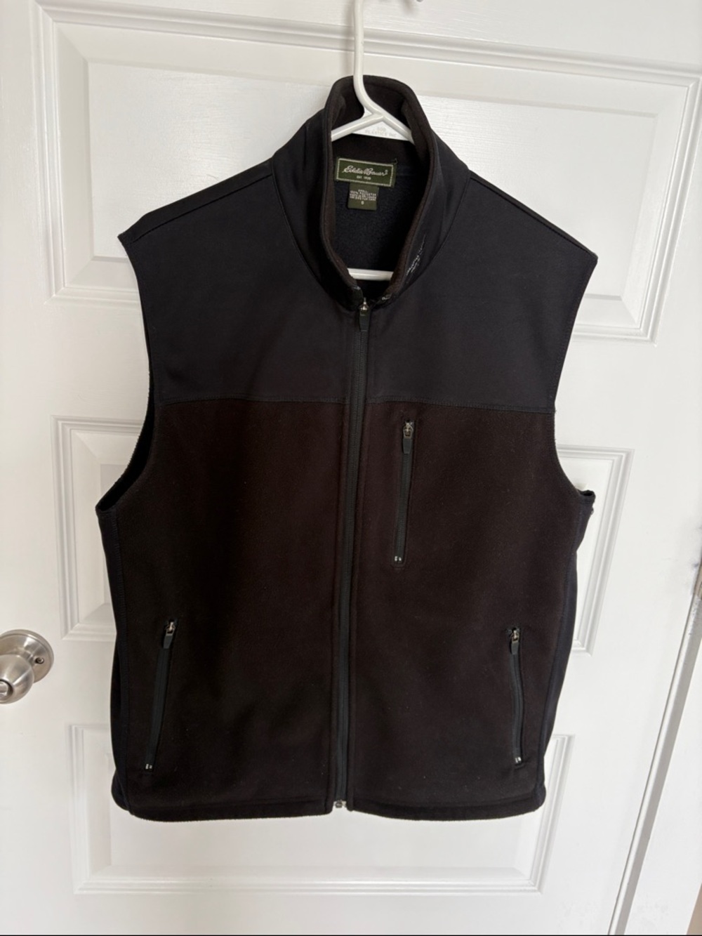 Eddie Bauer Black Men's Zip Front Fleece Vest